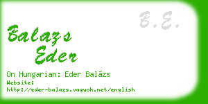 balazs eder business card